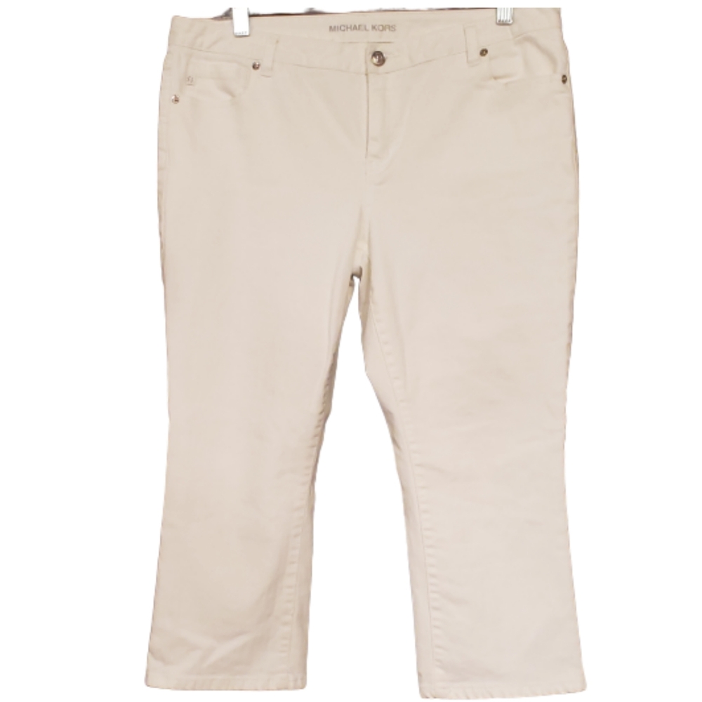 Michael Kors white capri jeans 10 small stain